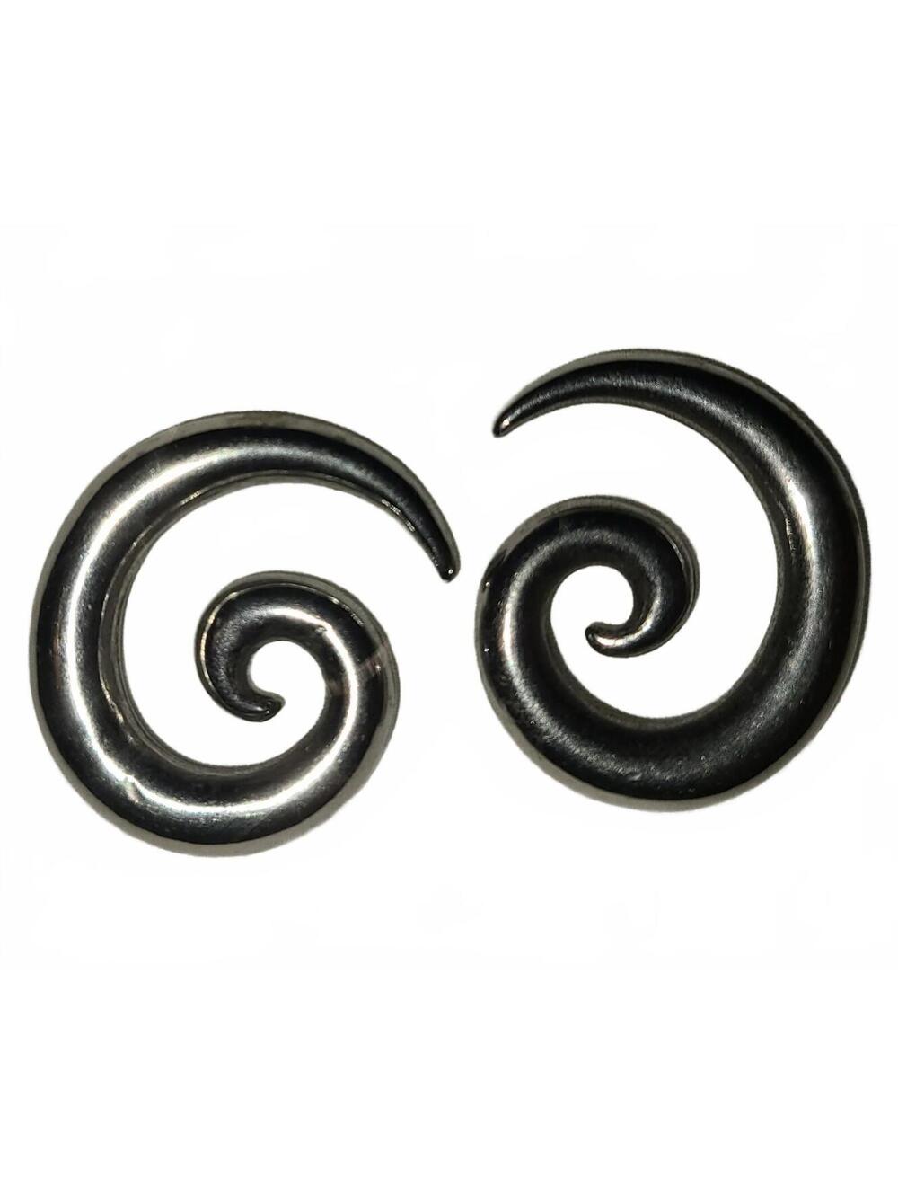 Pair of Black Spiral Ear Gauges